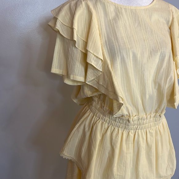 [SHABBY CHIC] Yellow Ruffle Knit Dress - Size Large NWT - Picture 2 of 7